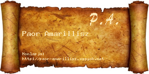 Paor Amarillisz névjegykártya